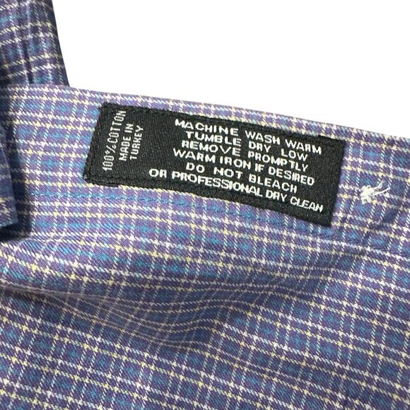 Oliver Ridley Men’s plaid button down shirt purple blue Size L - Picture 5 of 6